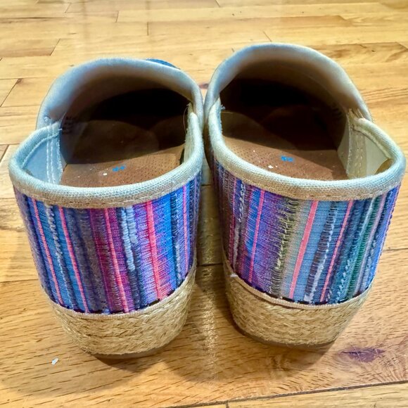 DANSKO Jute Pro Artisan Weave Rainbow Stripe Clogs - Picture 7 of 7